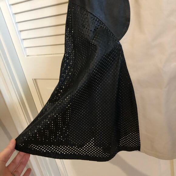 Ohne Titel Lamb Leather Fit & Flare Beige and Black Dress - Picture 5 of 7